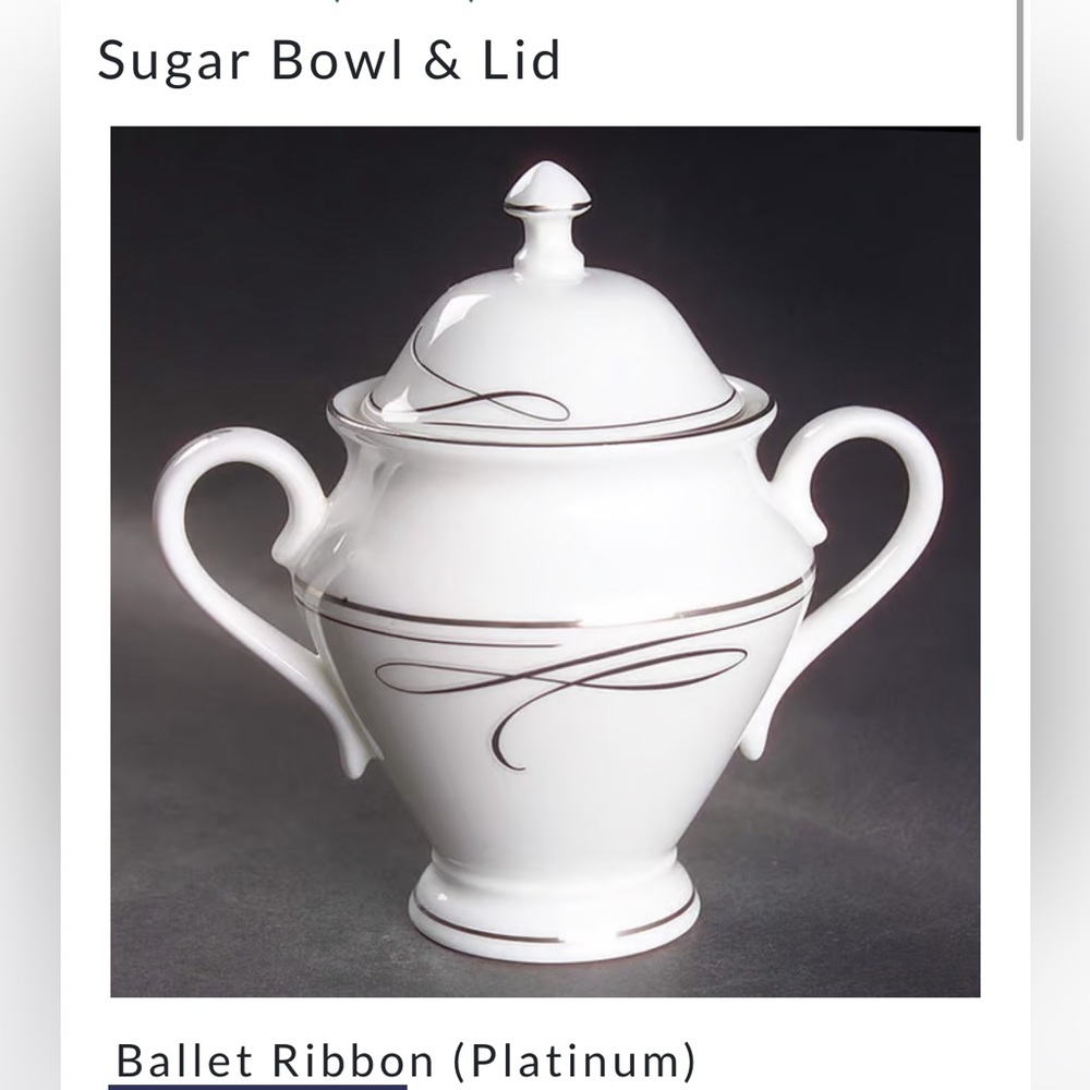 Waterford China Ballet Ribbon Covered Sugar Bowl new in box never used